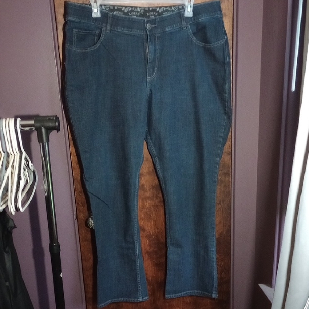 Lee Riders Women's Midrise Bootcut Dark Blue Jeans Plus Size 22w